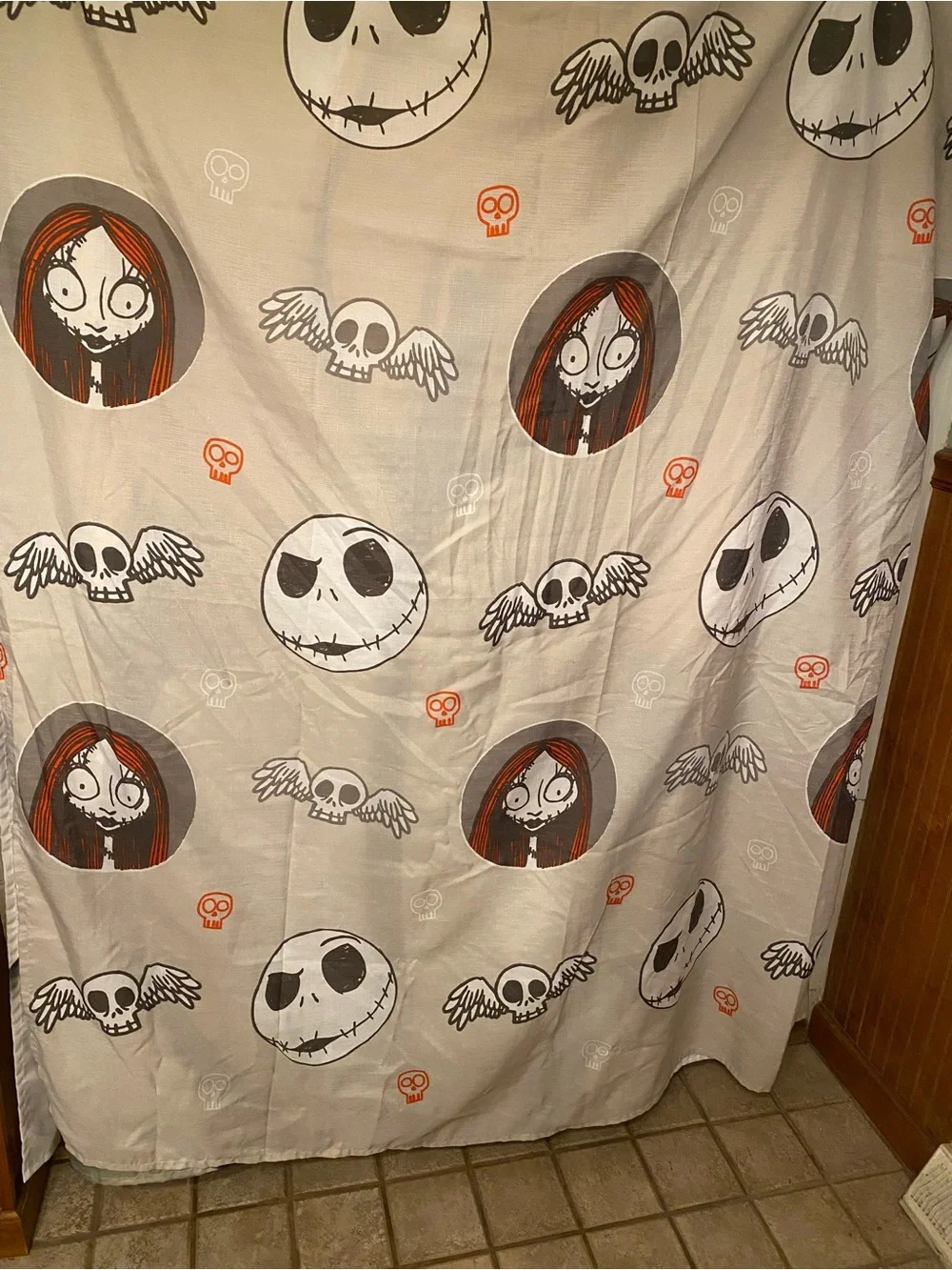 Disney Nightmare Before Christmas Fabric Shower Curtain Jack Skellington Sally